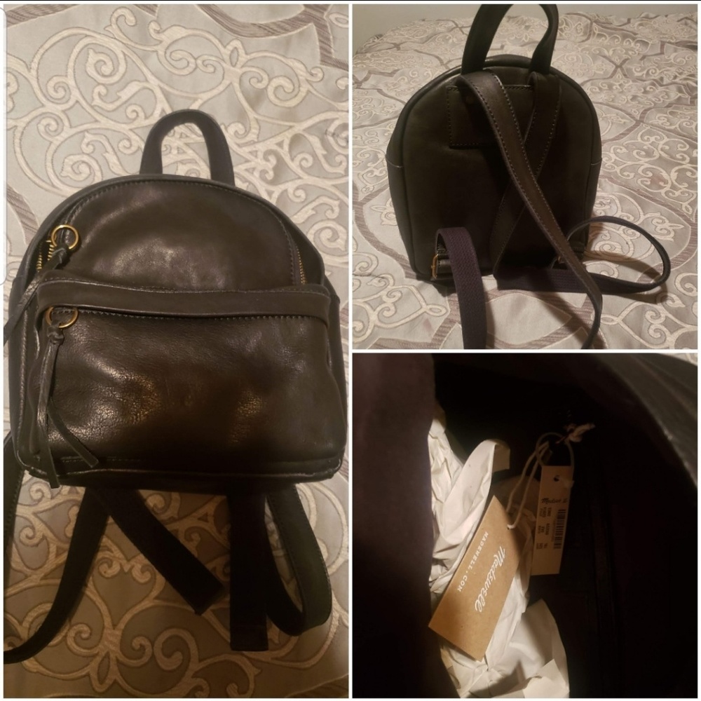 Madewell Leather Black Backpack Purse